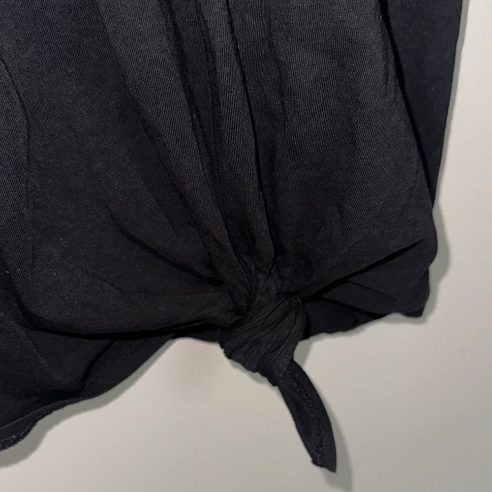 Madewell Black Tie-Front Short Sleeve Tee - Picture 5 of 6